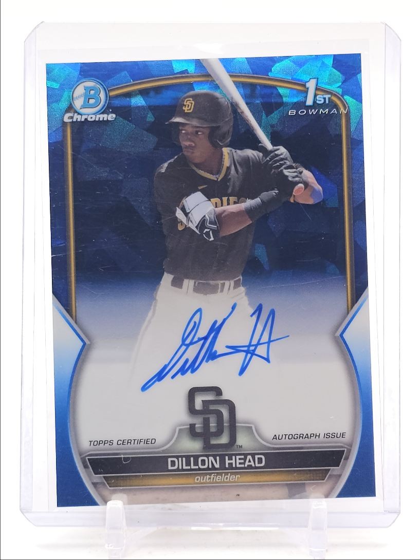 DILLON HEAD 2023 BOWMAN CHROME DRAFT 1ST SAPPHIRE AUTOGRAPH AUTO /199 Q1739