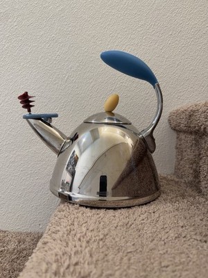 Vintage Michael Graves Whistling Tea Kettle Postmodern Twirling Spout
