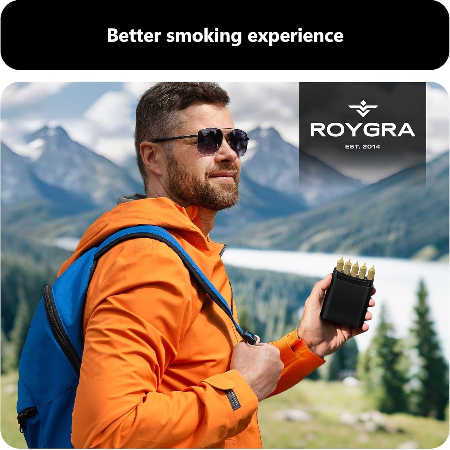 roygra (4 Pack) King Size Pre-roll Cone Holder Case, 5-Hole Cigarette Case for R