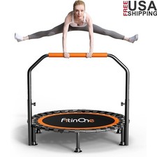 Indoor Outdoor Fitness Trampoline 330LBS Capacity Foldable Quiet Exercise 40"
