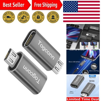 Compact 2 Pack USB-C to Micro USB Adapters for Universal Device Compatibility
