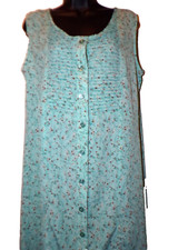 Christopher & Banks pintuck Women water-color light blue button Dress Sz 16 LB2