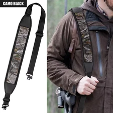 Camouflage 2 Point Rifle Gun Sling with Swivels & Neoprene Shoulder Padded Strap
