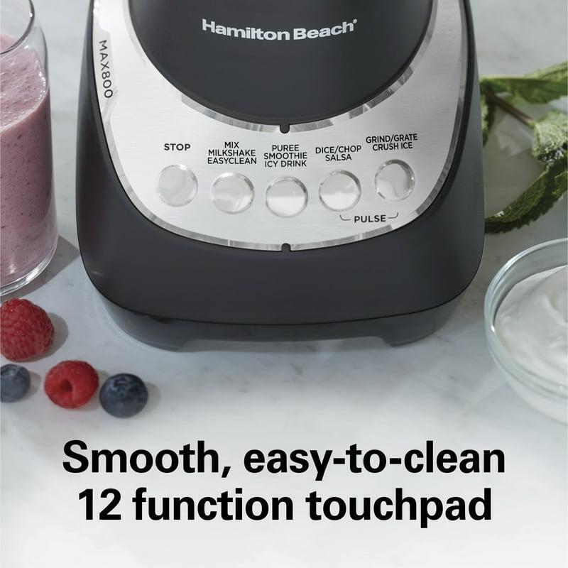 Wave Action Quiet Blender 48oz Glass Jar 12 Functions Ice Sabre Blades Black New