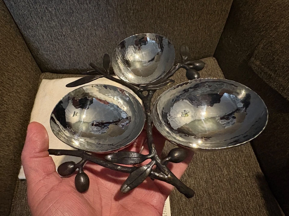 Plato para servir triple rama de olivo Michael Aram - Nueces bocadillos mentas de caramelo - ¡MIRA!! Foto 3 de 4