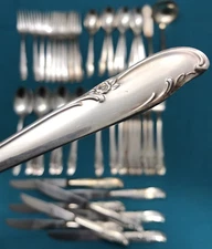 47 Pc 1959 ALLURE / TEATIME Silverplated SERVICE FOR 8 & SERVING Wm Rogers Mfg