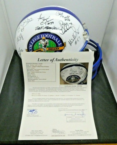 College Football HOF Signed Full Size Helmet 17 Signatures with Full JSA Letter - 第 1/9 張圖片