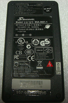 Original Seasonic Netzteil Power Supply SSA-0651-1 SSA-0651 1 12V 5A