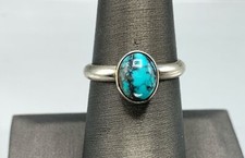 Sterling Silver, Dyed Howlite Cabochon Ring-Sz. 7