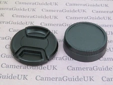 55mm Centre Pinch Front Lens Cap and Rear Lens Cap for Nikon F (AI) 55mm lenses