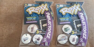 NEW (2) Imperial Toy Roxx Reflectorzz Pogs 3 Trixx Cards  Tiger, Eye & Spaceship
