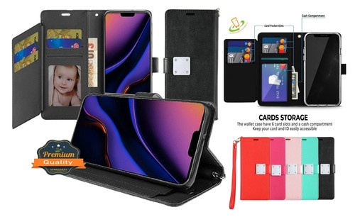 Pour Apple iPhone 8 /7/6s/6 /SE 2020 Etui Portefeuille Cuir Carte ID Emplacement Pochette - Photo 1/20