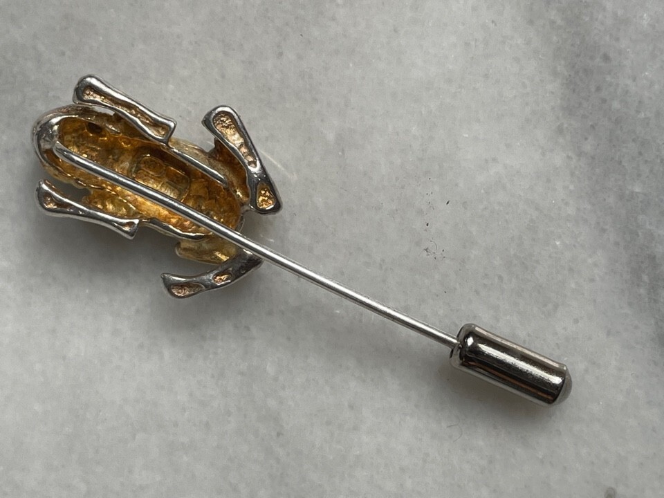 SOLID CAST 925 STERLING SILVER FROG STICK PIN - image 3