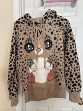 Tan Cheetah Facehuddy sweater,  size L