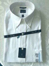 CHAPS Men's Long-Sleeves Button-Down Dress Shirt 100% Cotton White 16 34-35 NWT