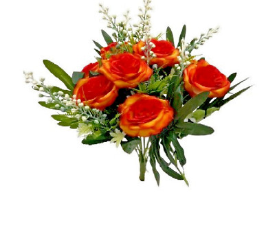 Bündel künstliche Rosen orange, Maße 44,5 cm