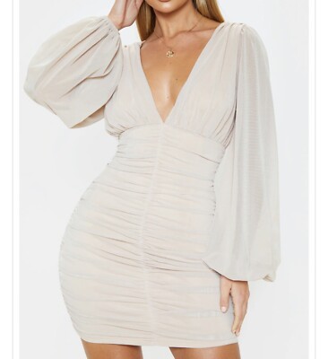 bodycon dress with balloon sleeves Balloon Sleeve Bodycon Dress in Black main image 0