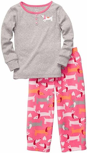Carter's Toddler Girls 2 Pc Cotton Fleece Pajama Set NWT Size 3T - Picture 3 of 9