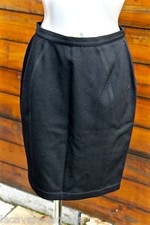 THIERRY MUGLER Black Wool Skirt Size 38 (I 42...
