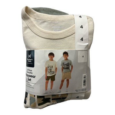 Member's Mark 4-Piece Boy's Mix N Match Everyday Shirt and Short Playwear Set