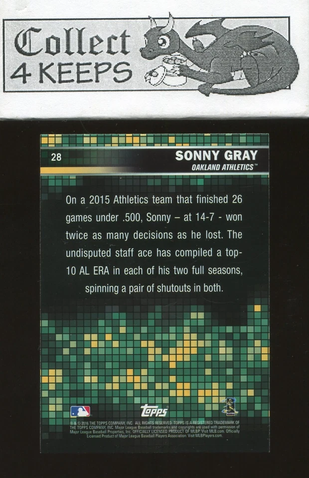 2016 Topps Marketside WalMart Exclusive #28 Sonny Gray (Oakland Athletics) - Image 2 of 2