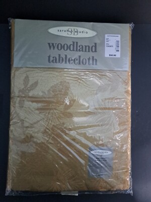 New Sarah B Studio Tablecloth  60x102'' Woodland Cotton Polyester Blend