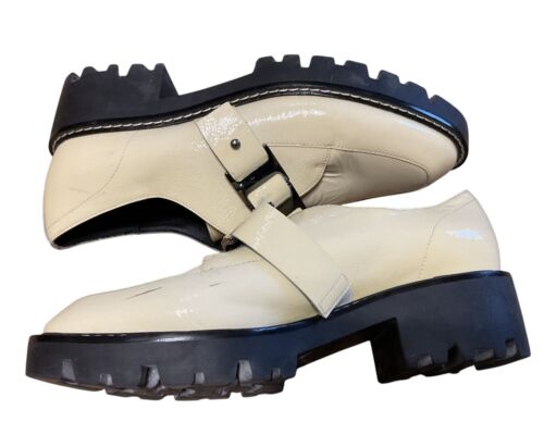 Donald J Pliner Eames Lug Slip On Loafer Ivory Patent Leather Women Size US 9 - Picture 3 of 8