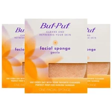 Buf Puf Gentle Facial Sponge Pack of 3 Exfoliating Bathing Sponges