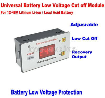 12V-48V Battery Adjustable Low Voltage Cut off Switch Protection Control Module
