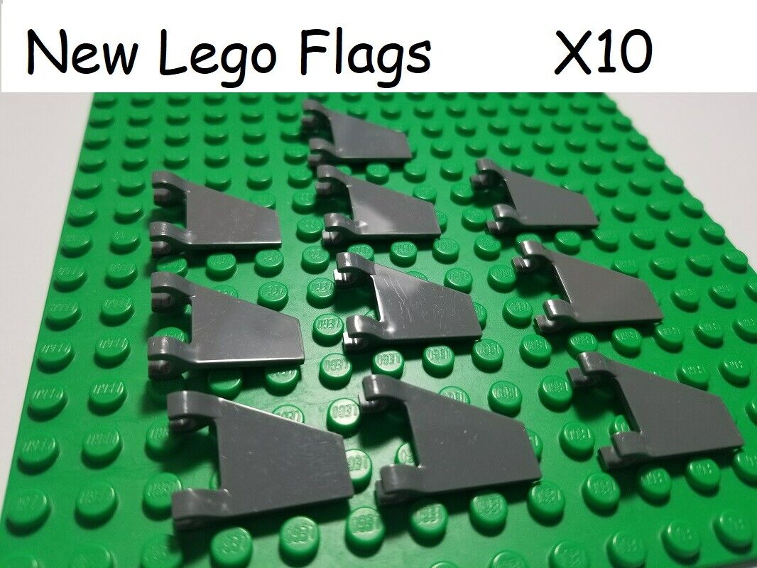 LEGO Bulk Blank Flag Dark Blue Gray LOT of 10 2x2 Castle Flags Trapezoid Pirates
