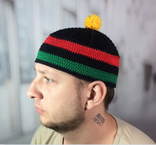 Mens beanies Black Liberation Flag hat Pan African kufi