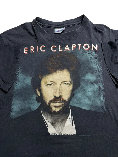 Eric Clapton Vintage 80s T Shirt Large Single Stitch 1988 Bl 1980s vintage concert t-shirt, vintage, size L, single stitch, B+ condition
