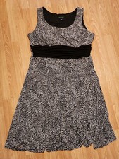 Womens Perceptions Black White Sleeveless Tank Size 22W Dress