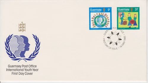 Unaddressed Guernsey FDC Cover 1985 International Youth Year
