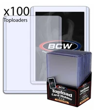 100 BCW Topload Card Sleeves 3x4 Thick 59 Pts Trading Gaming Sport Rigid Holders