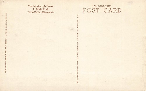 LP21 Little Falls MN State Park Lindbergh's Home Hand Color Albertype Postcard - Picture 2 of 2
