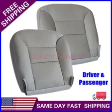 Driver &Passenger Side Bottom Leather Seat Cover Gray For 95-99 GMC Sierra Yukon