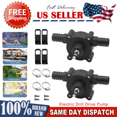 2x Small Water Mini Hand Self Priming Transfer Pump Portable Electric Drill Pump
