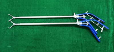 2pc Laparoscopic Tenaculum Forceps 10mmx330mm Double Action Reusable Instruments