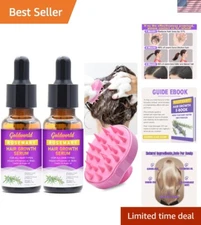 Revitalize Hair Naturally: 2 Pack Rosemary Serum & Scalp Massager for Growth