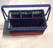 Kitchen Woven  Cutlery Flatware Storage Basket Caddy Organizer handmade (BB)