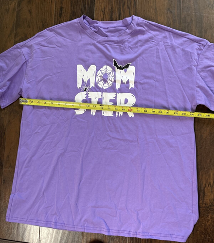 T-shirt donna Halloween mamma viola viola taglia XL/XG - Foto 4 di 4