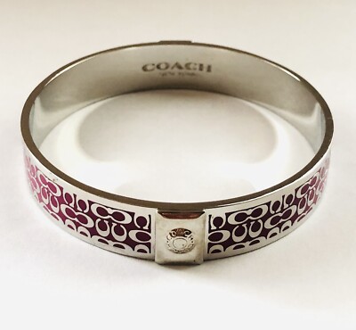 Signed COACH Magenta Purple & Silver Signature 1/2
