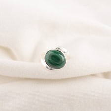 Malachite Gemstone 925 Sterling Silver Ring Handmade Jewelry Gift For Women