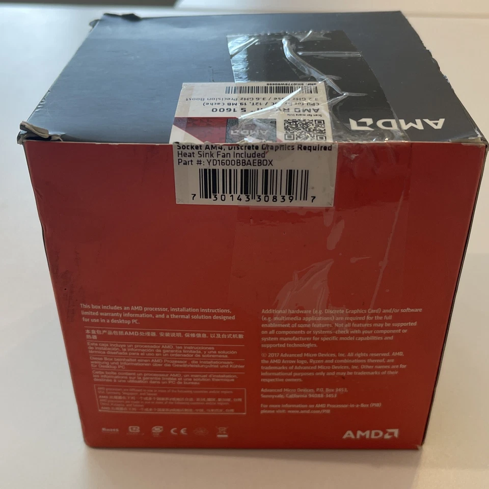 AMD YD1600BBAEBOX Ryzen 5 1600 32GHz 6 Core AM4 Processor with Wraith Spire - Image 3 of 4