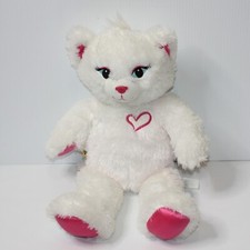 Build a Bear Workshop 19" White Sparkle Sassy Kitty Cat Plush Stuffed Animal Toy