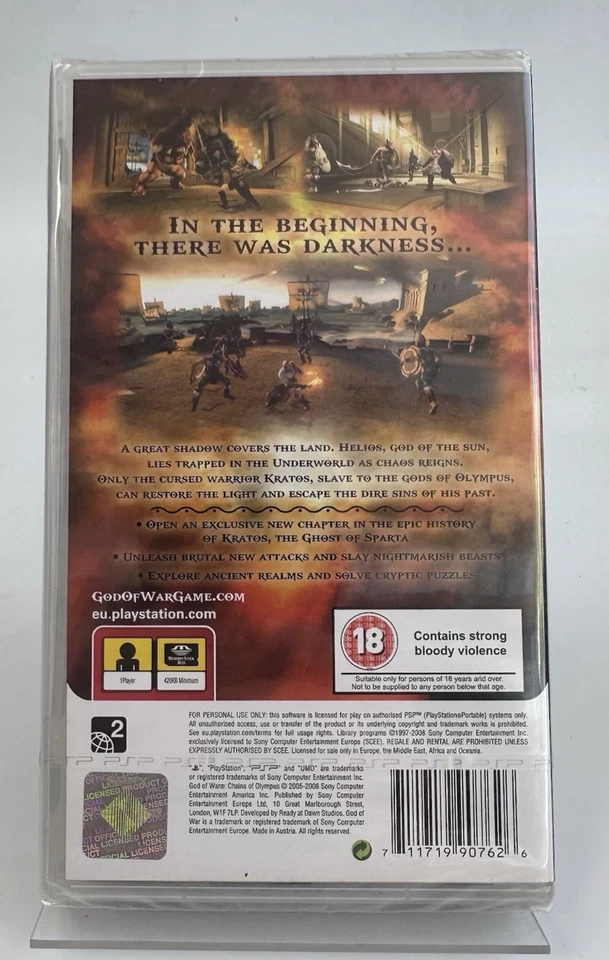 PSP God Of War Chains Of Olympus, New And Sony Factory Sealed - Image 2 of 4
