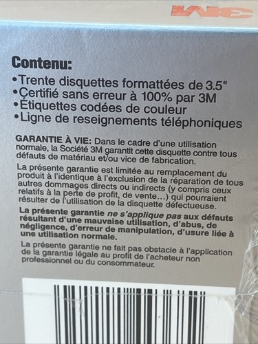 3M IBM Formatted 1.44 MB DS,HD High Density 3.5" Pack of 30 Diskettes New Sealed - Afbeelding 4 van 4