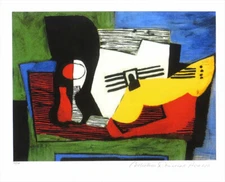 Pablo PICASSO Still Life With Guitar Limited Edition Signed Giclee 13 x 20
