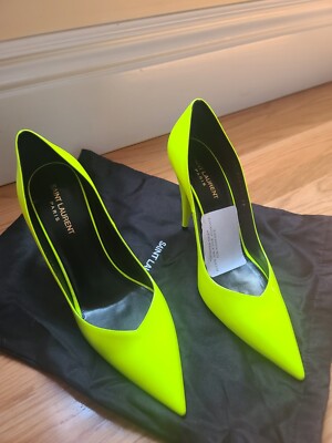 Brand New Neon Yellow Saint Laurent Shoes, Size 39